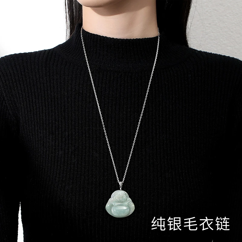 链子925银 毛衣链不掉色锁骨链无吊坠银链送证书圆珠链符管素链