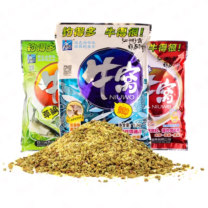 Xibu feng/西部风牛窝鲫鱼青鲤草鳊野钓底窝料钓鱼通用料颗粒饵