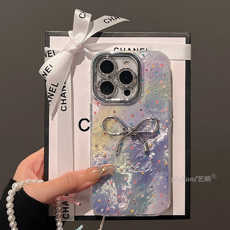 时尚高级感波点彩色适用苹果16promax手机壳2024新款iphone15pro