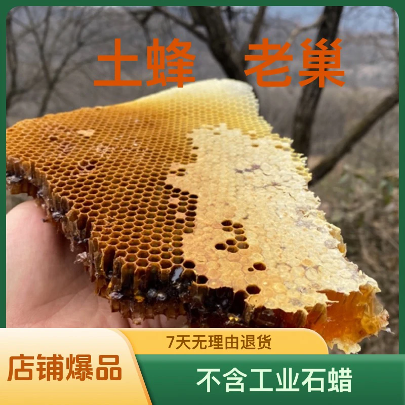 陕西秦岭深山土蜂蜜蜂巢蜜不含工业石蜡人工巢储有新有老蜂糖