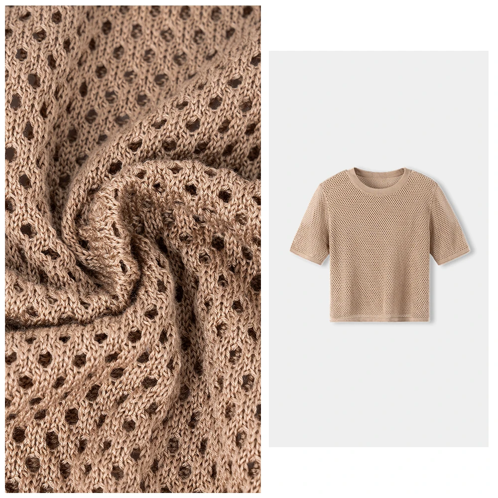 温差 | 天丝羊毛 镂空设计感网状小衫GD12336舒适凉爽T恤上衣