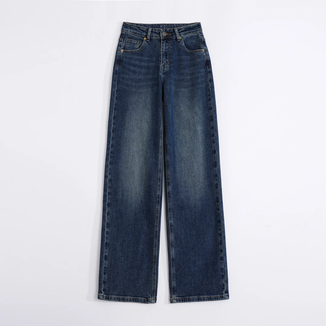 离开 | 窄版小直筒牛仔裤2024女百搭阔腿裤