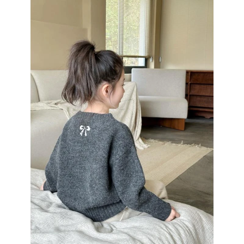 嘻【亲子装】女童毛衣2024秋冬装儿童韩版针织衫中大童圆领套头毛衣