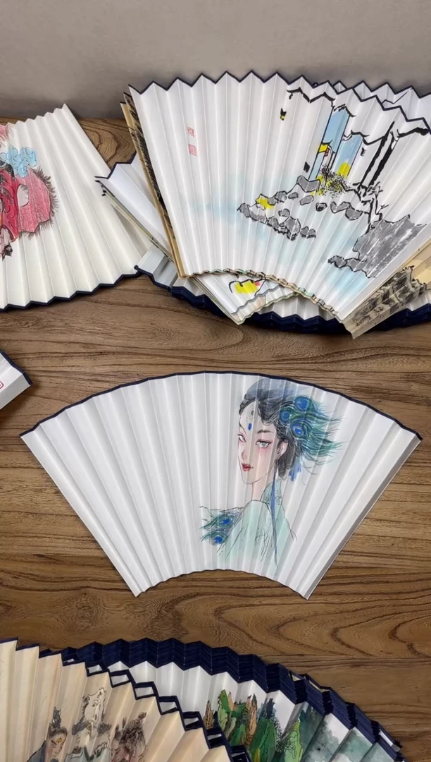 【闪购商品】扇子16方泽黎长物宣纸扇面