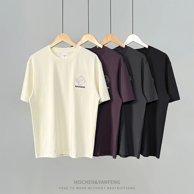 夏季圆领短袖T恤男士宽松潮流字母刺绣百搭休闲情侣半袖体恤1313