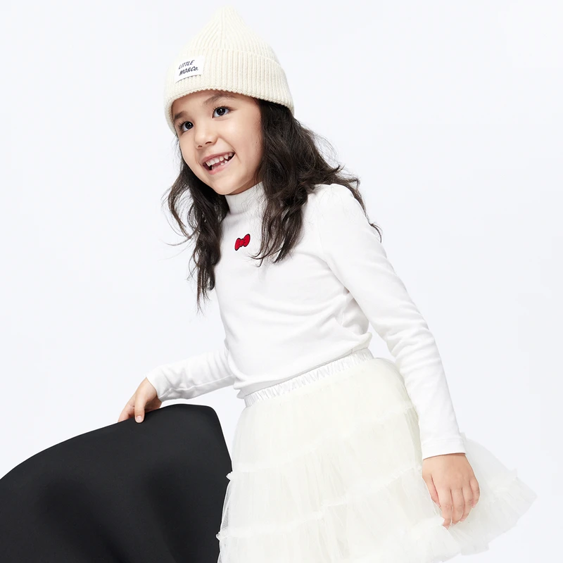 littlemoco童装秋季女童修身小高领长袖T恤洋气#KBC1TEE023