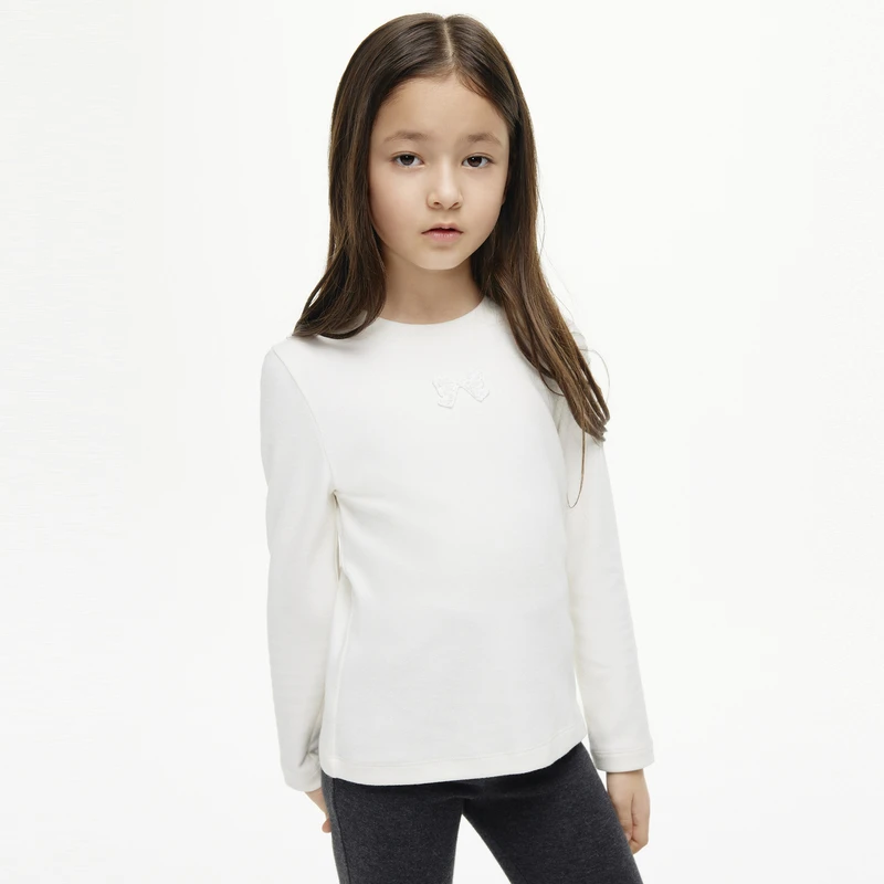 littlemoco童装新款女童抑菌长袖修身弹力打底衫#KBC4TEE003