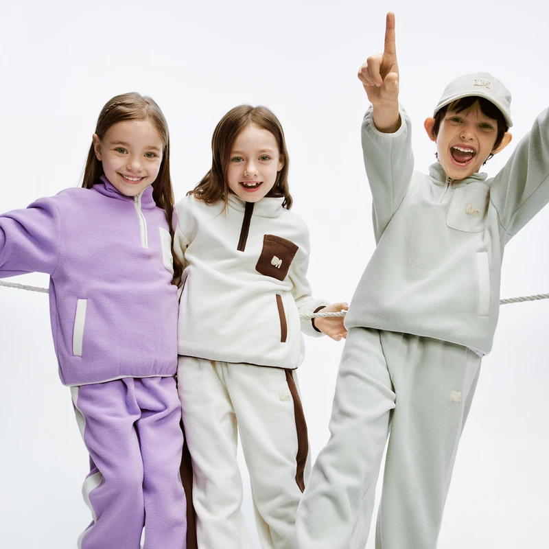 littlemoco童装男女童两件套装蓄热摇粒绒卫衣卫裤#KBD3SUTT05