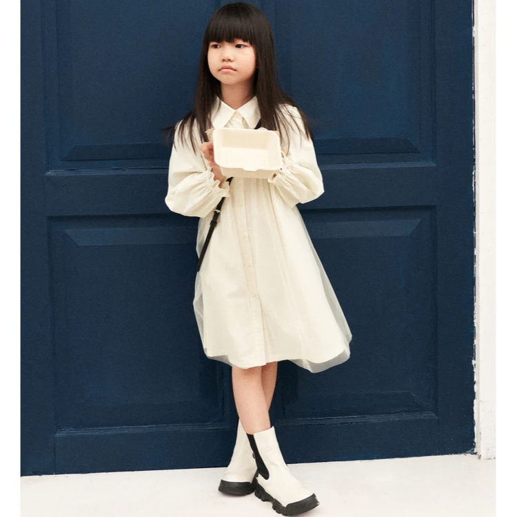 littlemoco童装春秋女童长袖衬衫式连衣裙新年公主裙#KBB3DRST09
