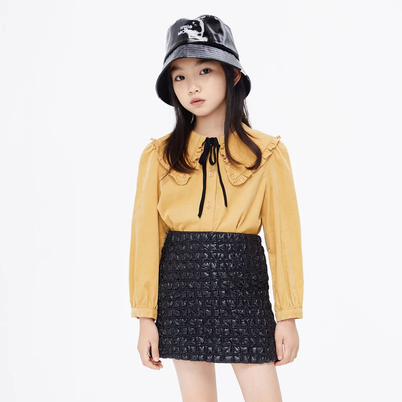 little moco童装秋冬装新款女童灯芯绒长袖衬衫衬衣#KBB4SHT002
