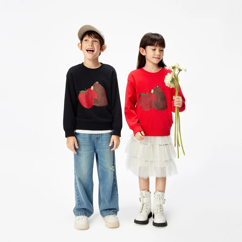 littlemoco童装25春装新款男女童长袖圆领套头卫衣#KBE1SWST04