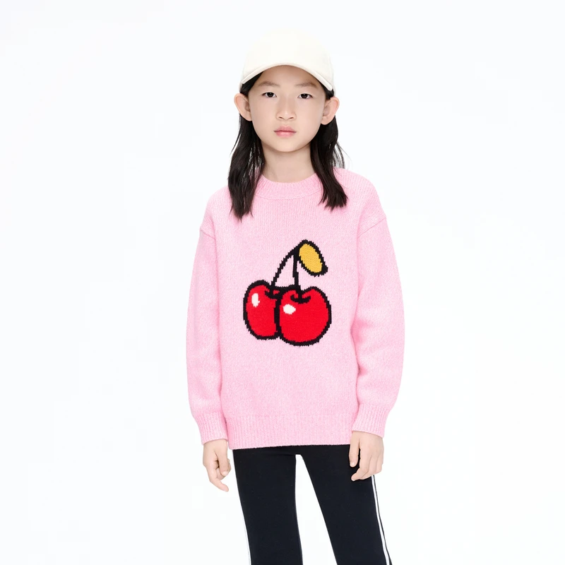 littlemoco童装冬装新款女童圆领温暖毛衫套头毛衣#KBC4SWTT07