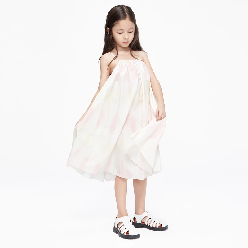 little moco童装夏装新款女童无袖吊带度假风连衣裙#KBC2DRS047