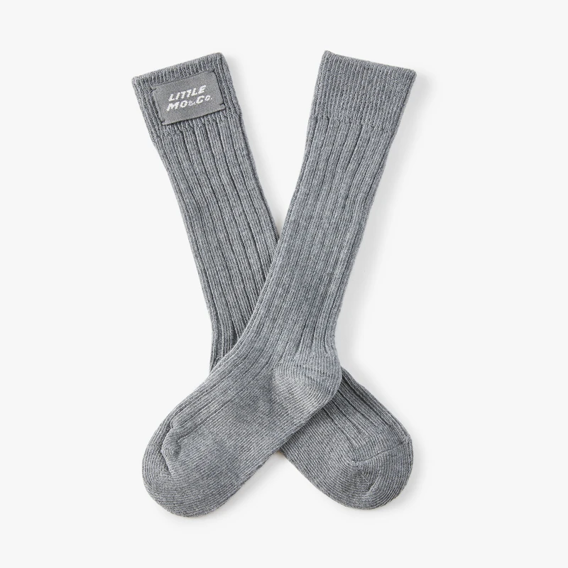 littlemoco童装24秋冬新款男女童中筒袜长筒棉袜1双装#KBD4SOK006