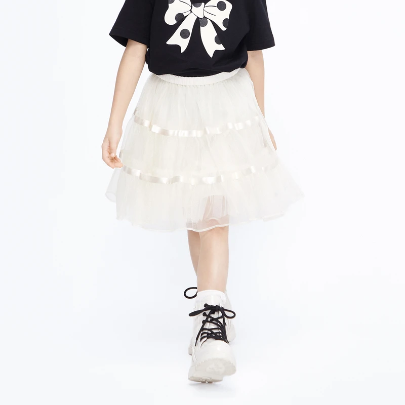 little moco童装新款女童半身裙网纱蓬蓬裙子#KBC3SKT009