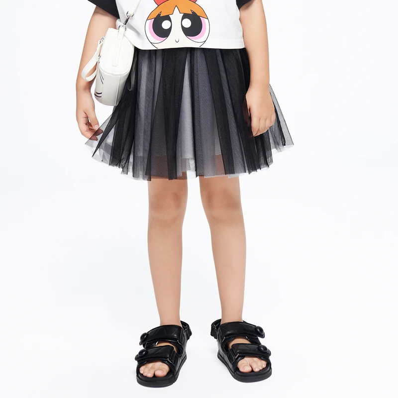 little moco童装夏装新款女童纱纱裙网纱半身裙短裙#KBC2SKT009