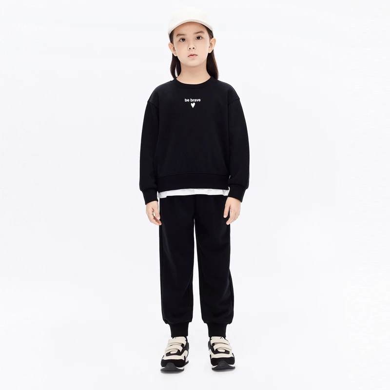 littlemoco童装春秋新款男女童两件套装初秋卫衣卫裤#KBD1SUT008