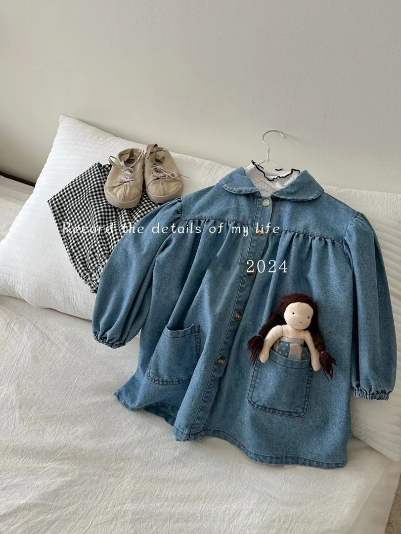 【百搭风衣】66032外套 女童森系洋气百搭款 牛仔风衣