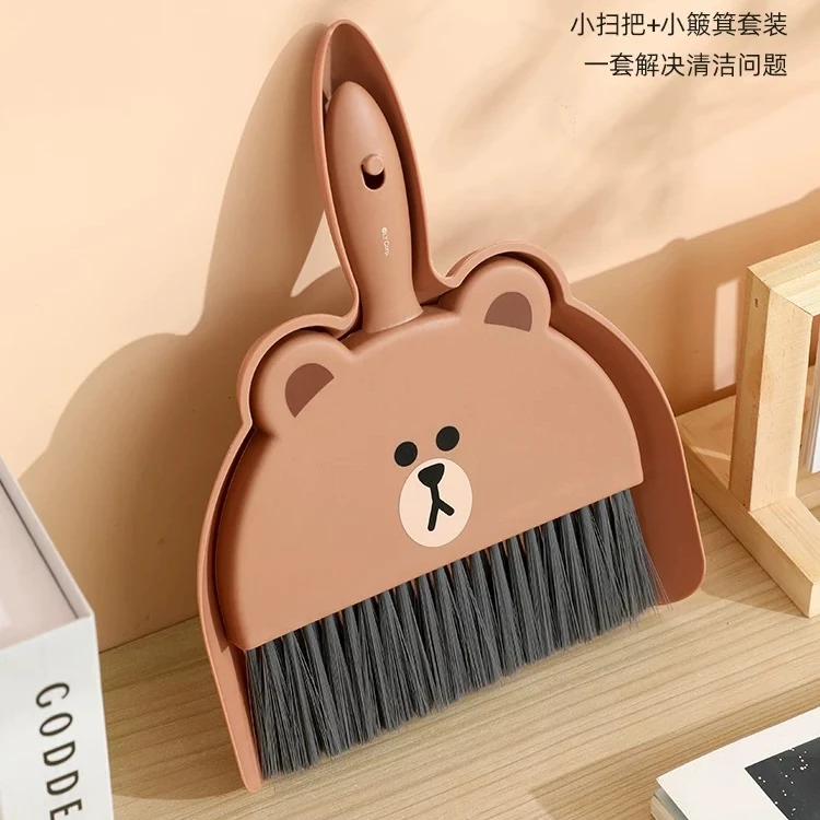 F443 迷你办公室垃圾铲【自带簸箕】熊桌面小扫把