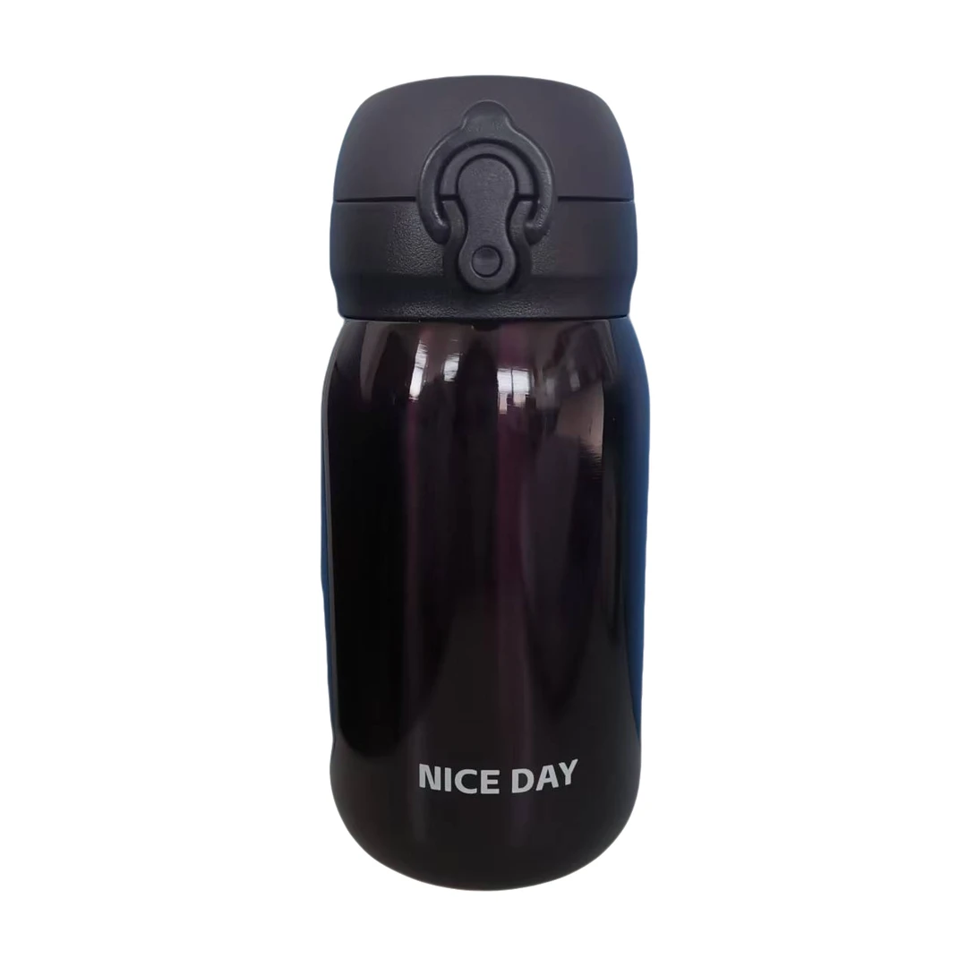 XB486 轻奢弹跳双饮保温杯350ML红咖色