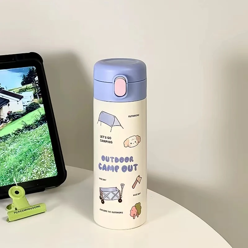 XA179 露营风弹跳保温杯380ml蓝色