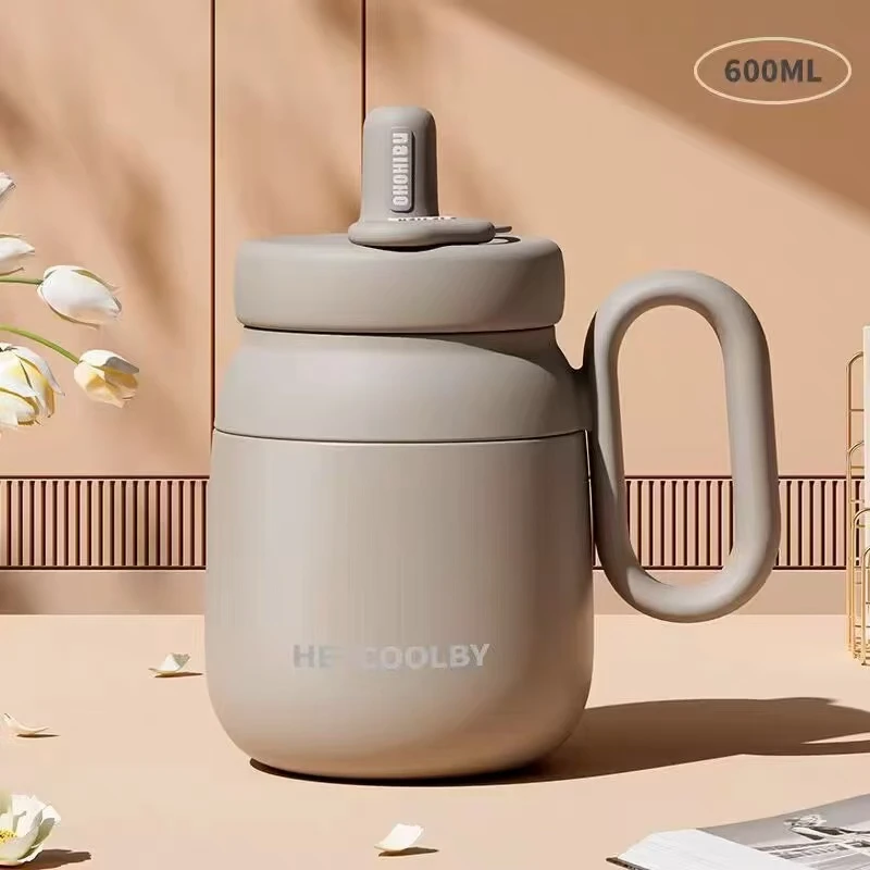 XB592 陶瓷内胆保温杯铃兰系列-丝雾咖600ml