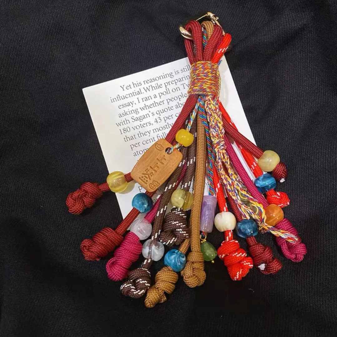 XB498 民族风复古桃木好运红色