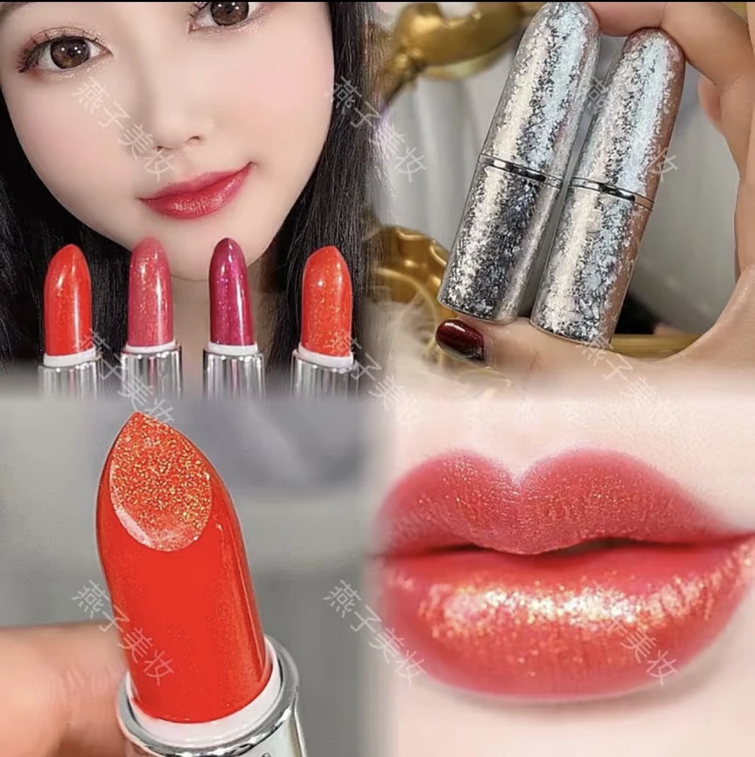 【高定人鱼姬口红】【姿】佳颜芝幻彩细闪口红鎏金温感璀璨润泽不脱色