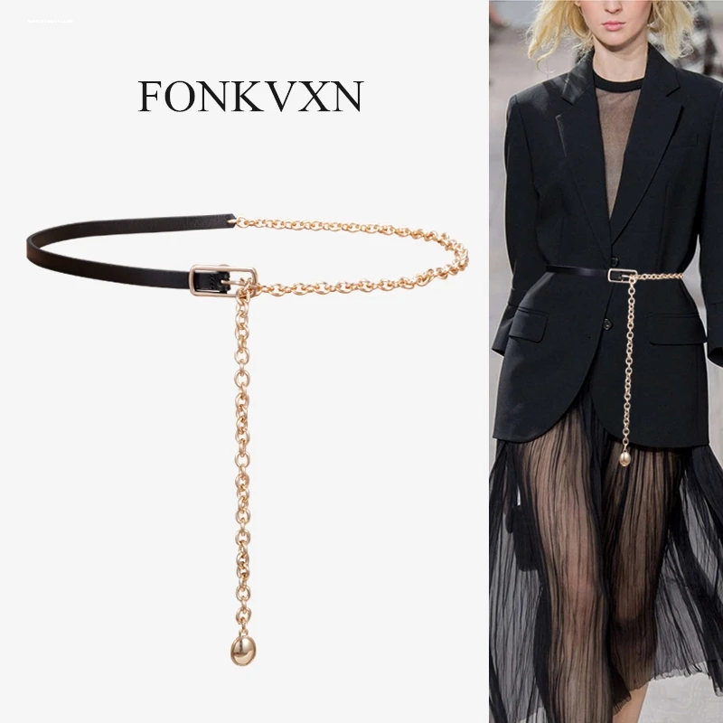 腰带女腰链小香风夏季装饰配连衣裙子西装2022新款金属链条细皮带