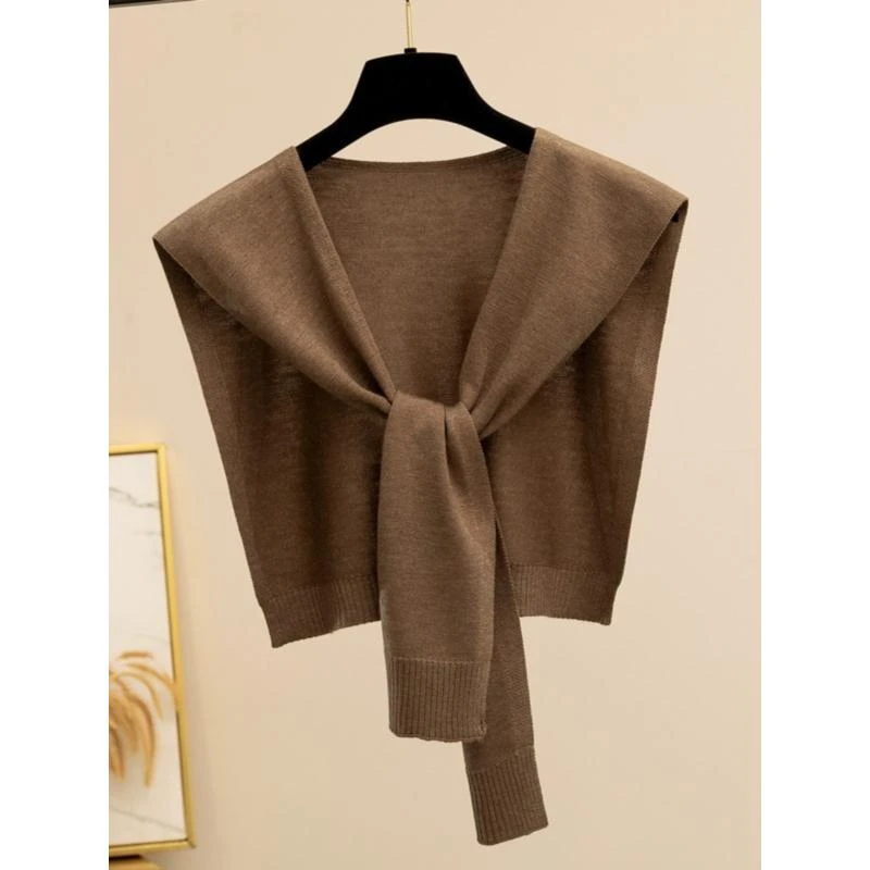 时尚高端百搭网红针织小披肩女外搭夏季配裙子春秋毛衣假领子衬衫