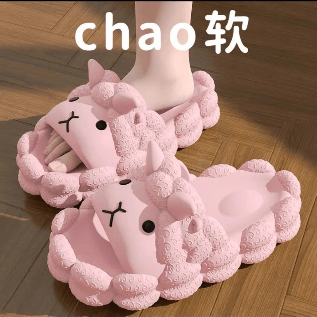 学生夏季新款软底拖鞋女款爆款居家厚底防滑洗澡卡通云朵凉拖鞋外