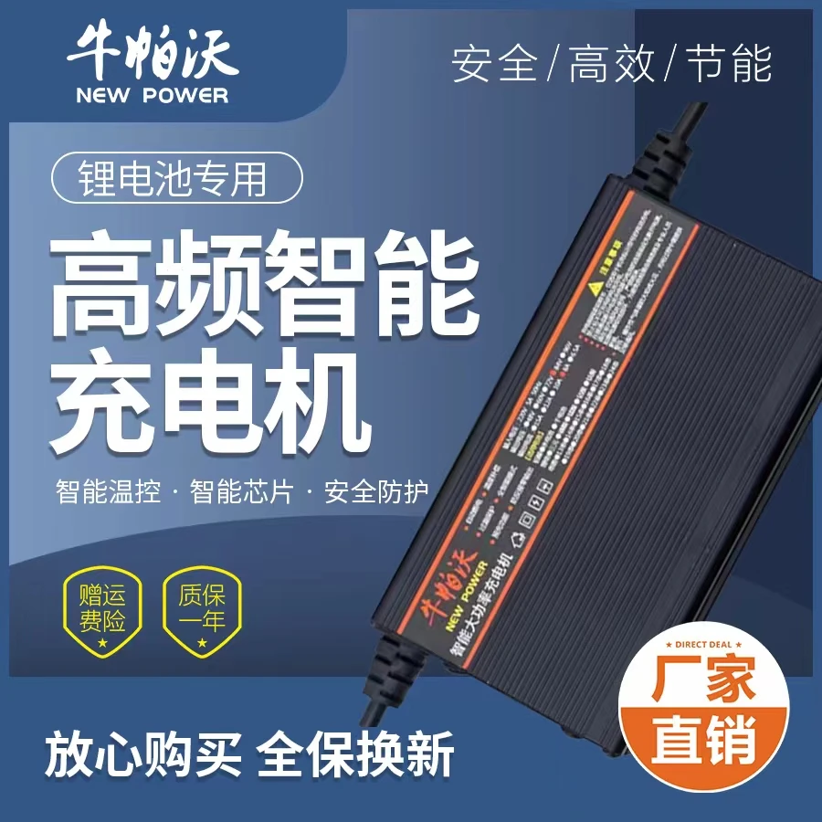 48V锂电池大功率电动三四轮代步车充电器铝壳防反接5灯指示通用型