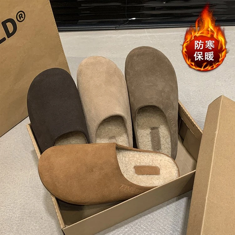 加绒【韩系博肯半托】新款百搭舒适厚底休闲鞋