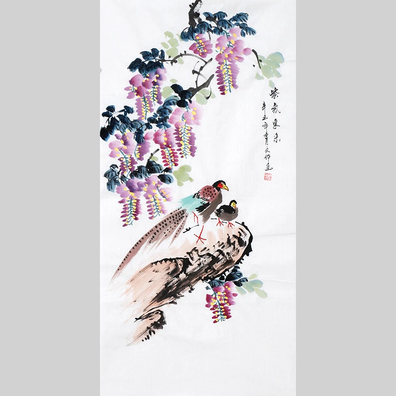 手绘手画真画国画书画花鸟山水人物客厅玄关卧室办公室收藏