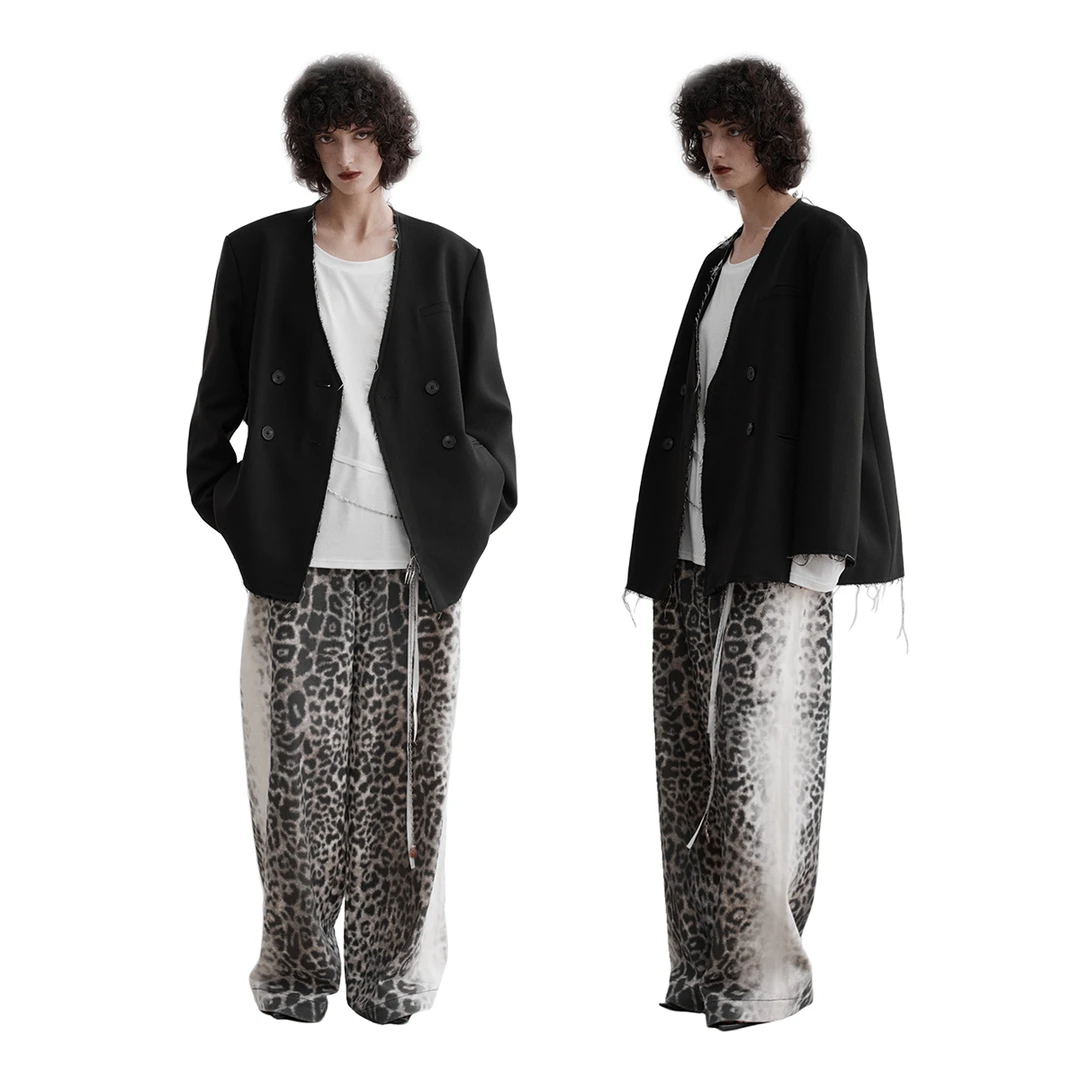 A KIND EGO浪漫的情绪源头V领毛边西装 K5252