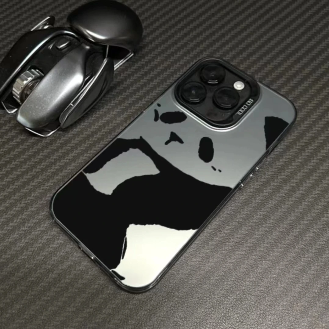熊猫苹果15promax手机壳iphone14高级感13创意14pro磨砂12潮11/xs