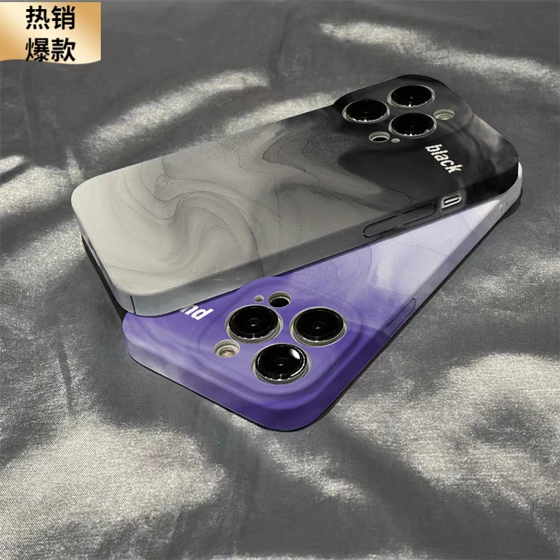 渐变水墨晕染苹果14promax手机壳苹果13菲林硬壳12/11全包xr套7p