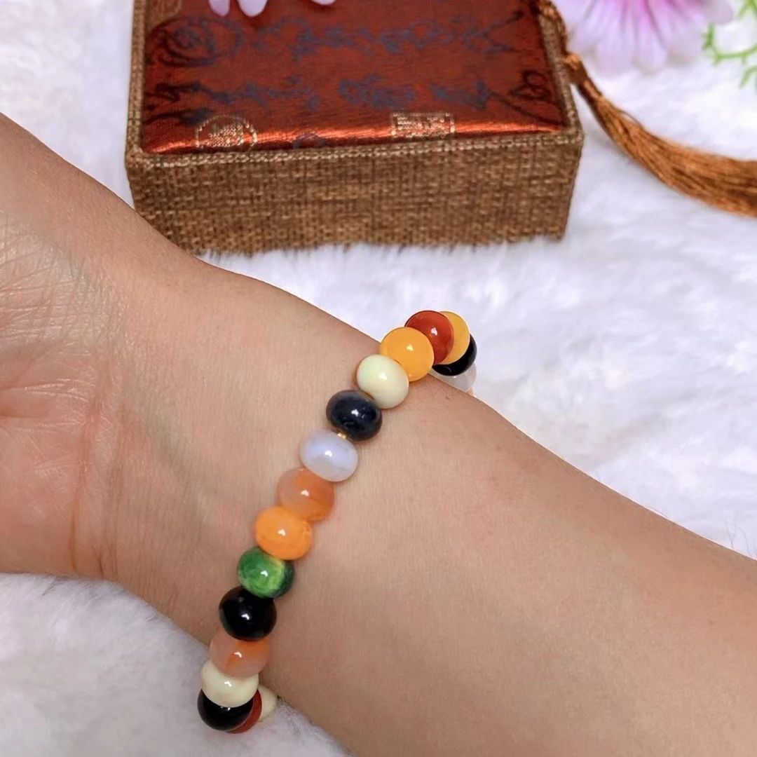 非金属亚克力手链 男女同款多色串珠手链手工轻奢时尚百搭简约