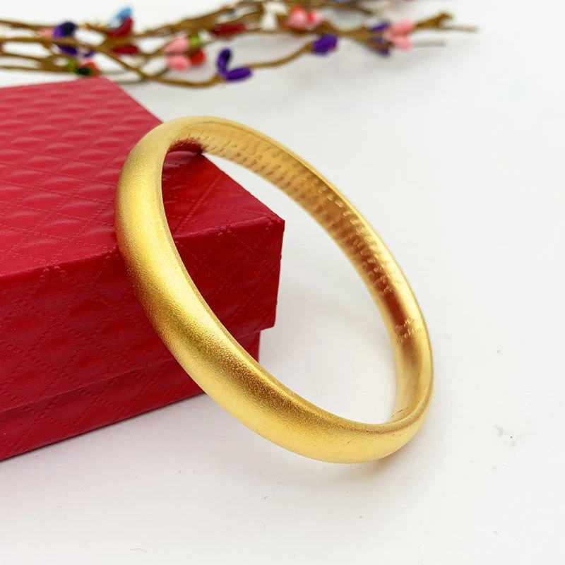 铜合金手镯 【8N-45克宽面古法心经手镯】时尚古法经典实心磨砂复古