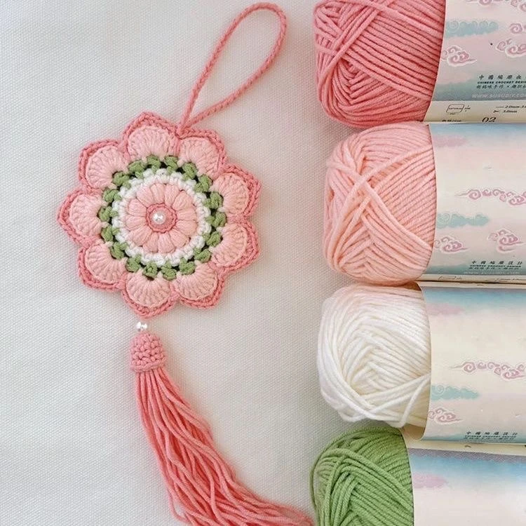毛线团钩针祈福香囊手工diy编织材料包自制美好寓意送礼物