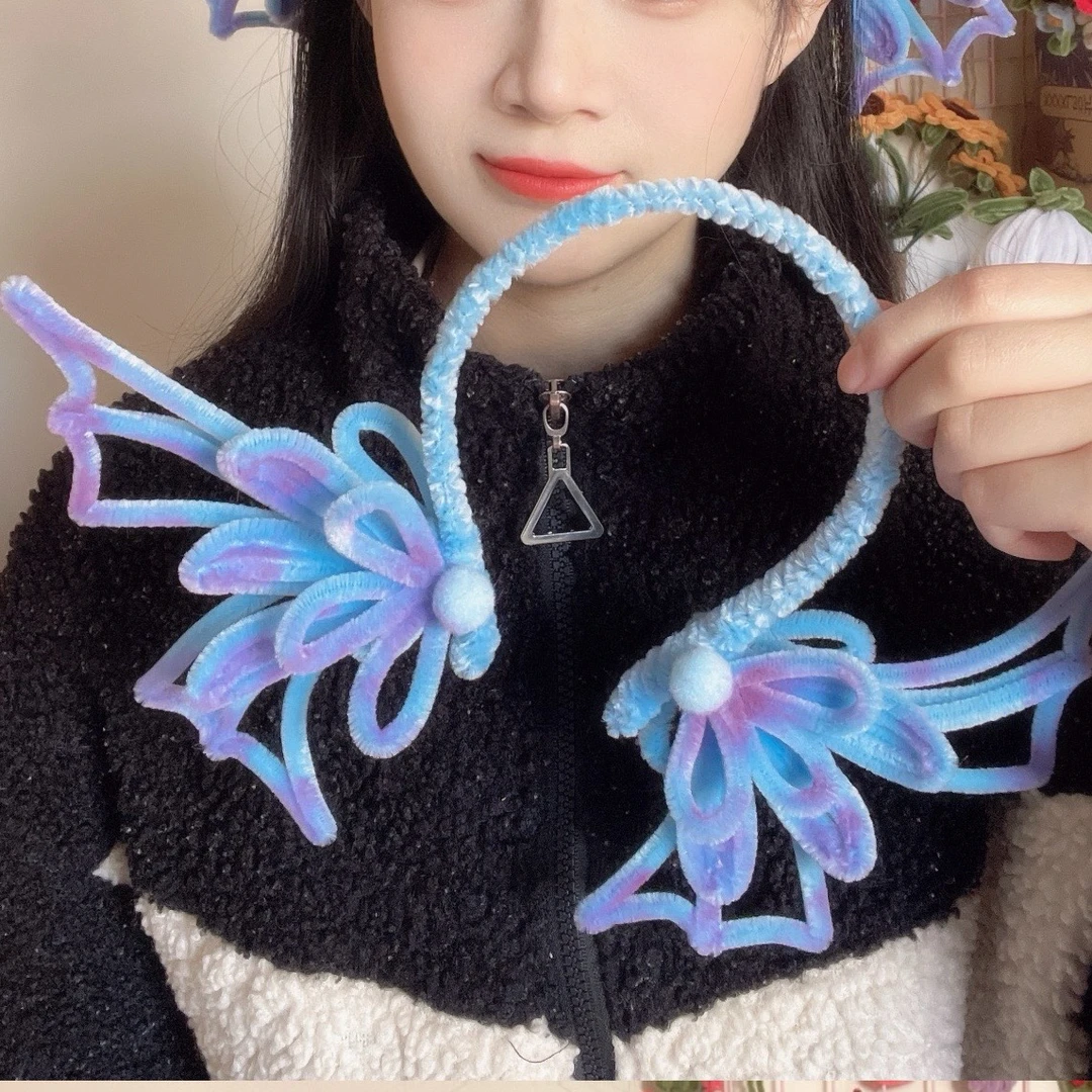 新年扭扭棒人鱼姬头箍手工diy材料包元宵发箍发饰冬季氛围感