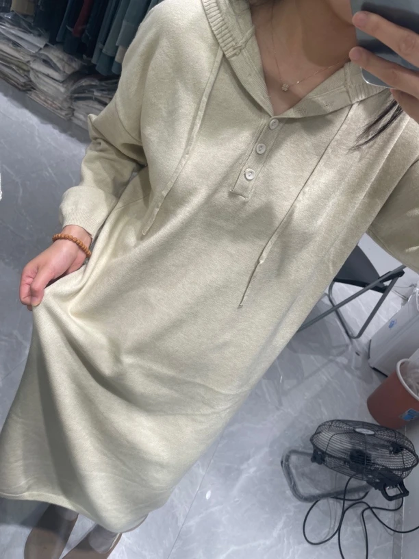 【秋季新款】韩系慵懒宽松连帽针织连衣裙