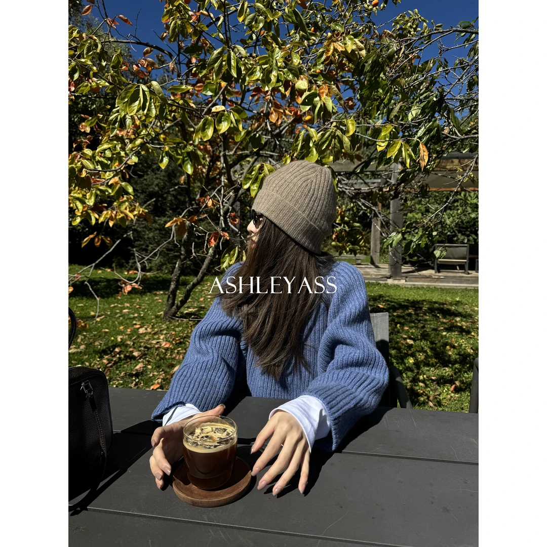 【ASHLEYASS】“高克重御寒大毛衣”满分绵羊毛竖坑条毛衣LSS241640S