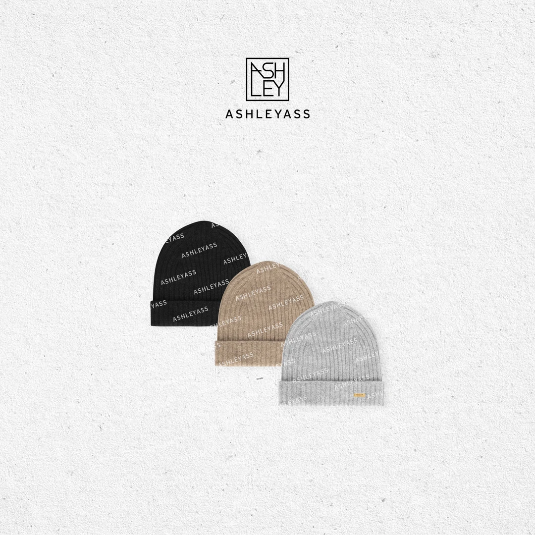【ASHLEYASS】三色宽松冷帽冬季保暖易搭配竖坑条帽子LSP420234S