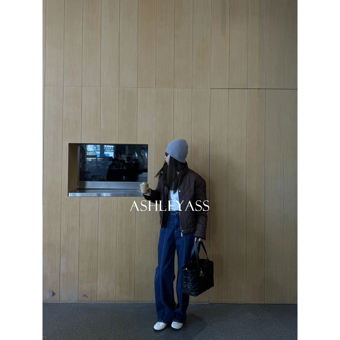 【ASHLEYASS】“徕卡”复古外套菱格设计松紧下摆保暖外套LSS241481R