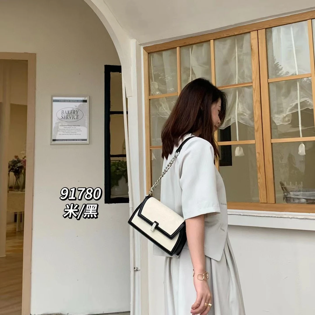 SK-91780-米/黑-RAIN.CUN轻奢小众时尚百搭女士包