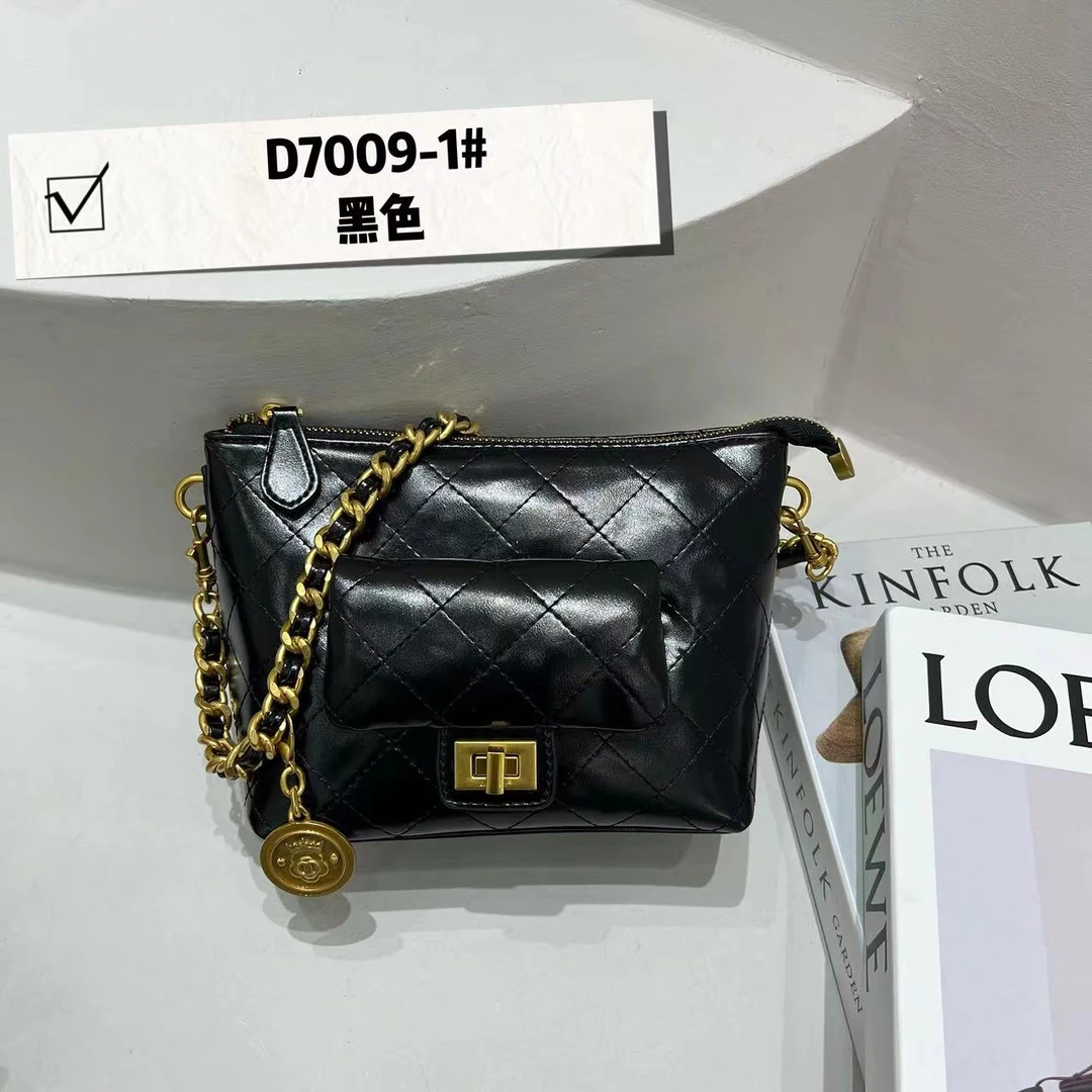 【Show Mi】ZT-D7009-1-黑色休闲百搭女士小众简约单肩气质女包sm