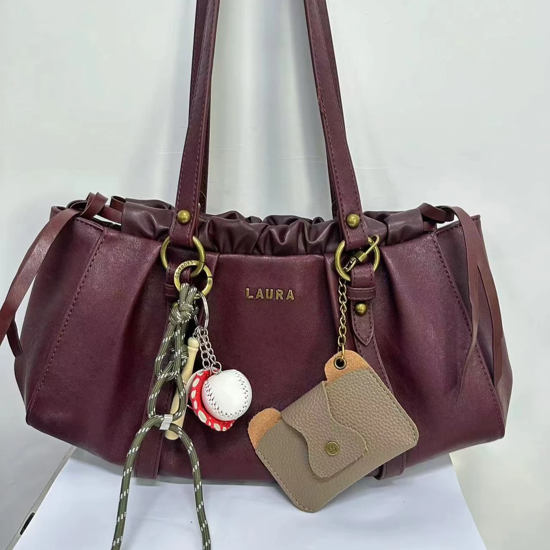 【Show Mi】SD-5016-红色-休闲百搭女士小众简约单肩气质女包sm