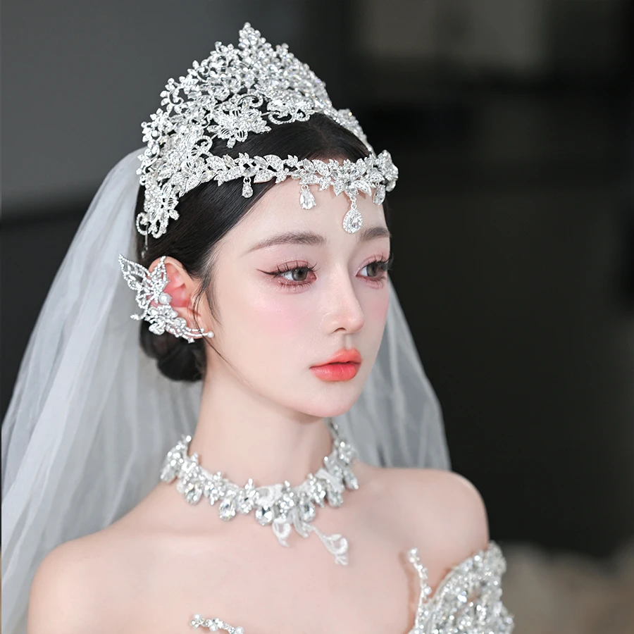 合金仿水晶婚庆饰品 喜看优选00837新娘皇冠百搭皇冠婚服配饰头饰