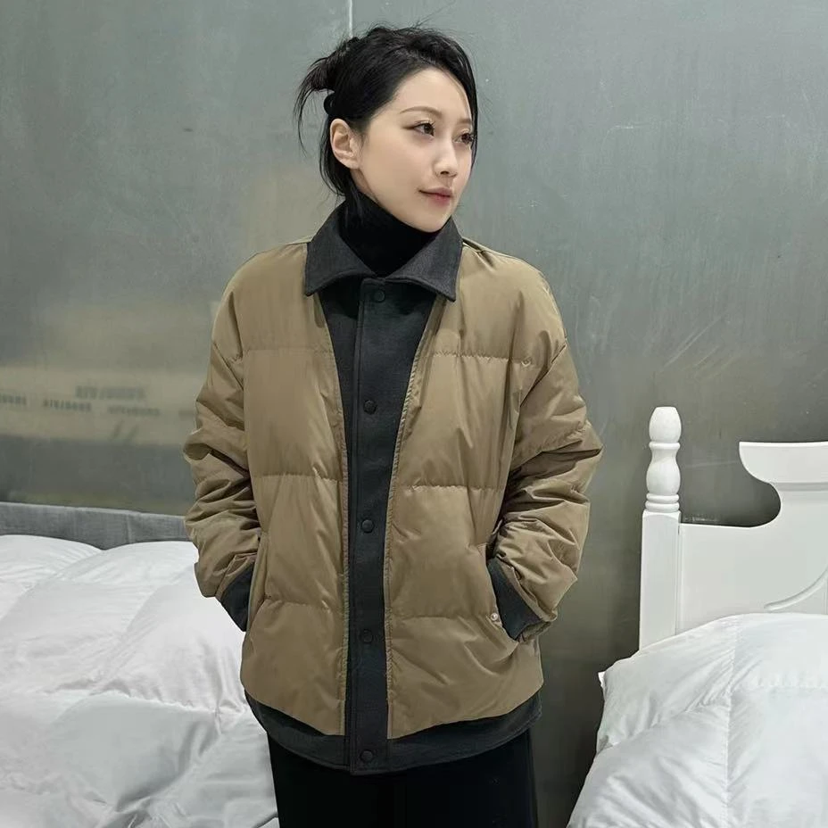 【线下2499!】G066羽绒服2929白鸭绒翻领时尚立体压花轻奢冬季保暖